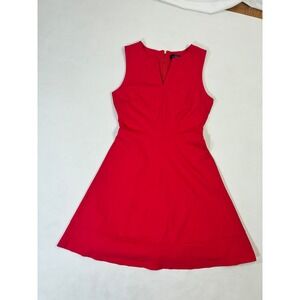 The Limited‎ Hot Pink  Sleeveless A Line Midi Dress V Neck Zipper XS